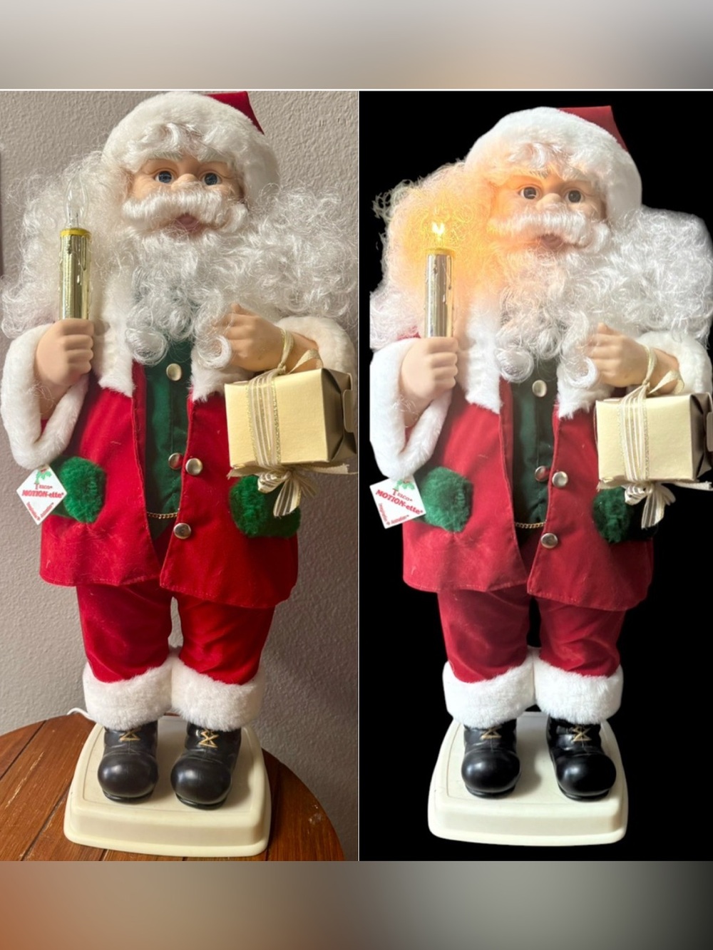 VTG Telco Motionette Santa Claus Animated Illuminated Candle Christmas Decor 24”